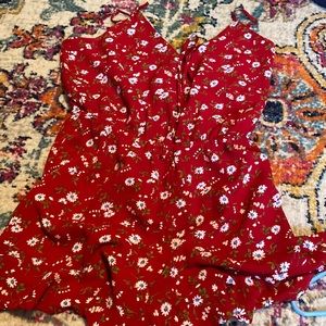 Red floral romper!